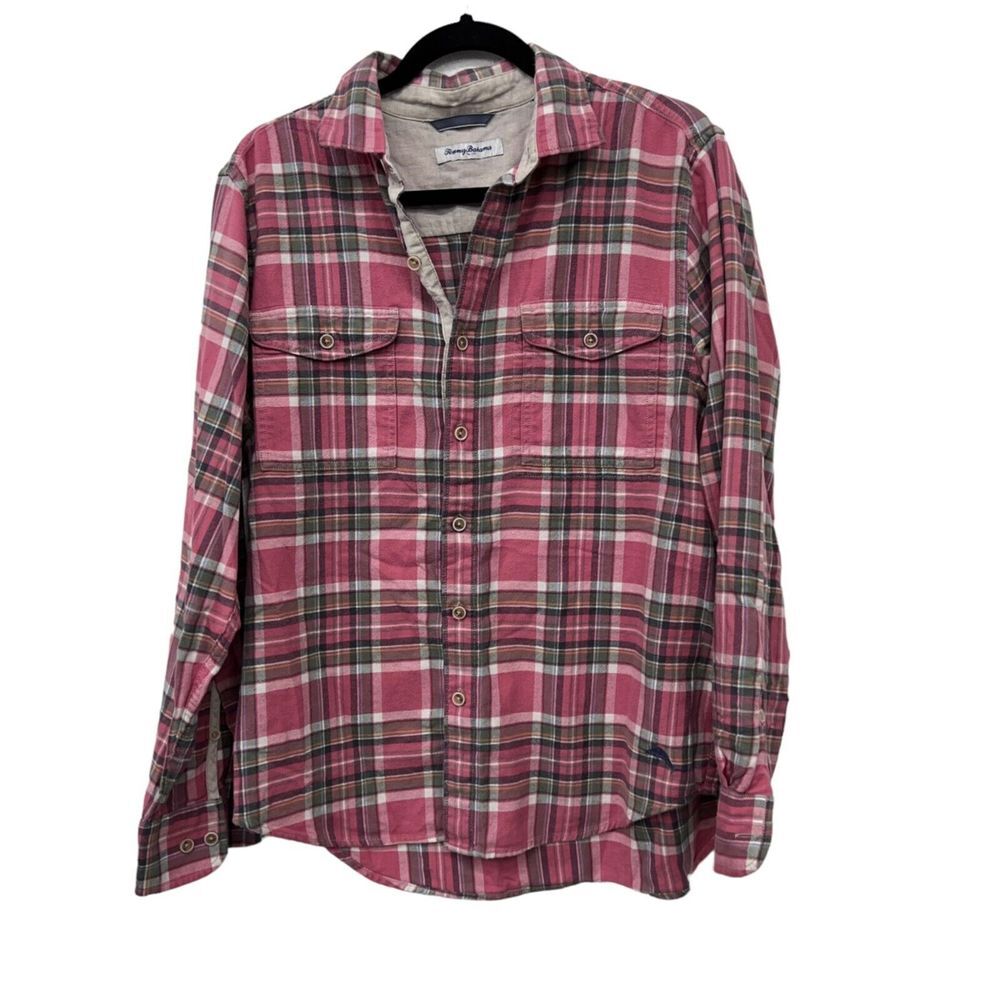 Tommy Bahama Pink Plaid Button-Down Shirt